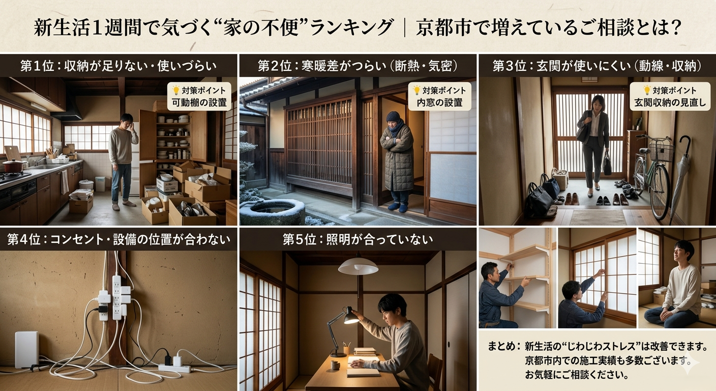 新生活1週間で気づく“家の不便”ランキング｜京都市で増えているご相談とは？